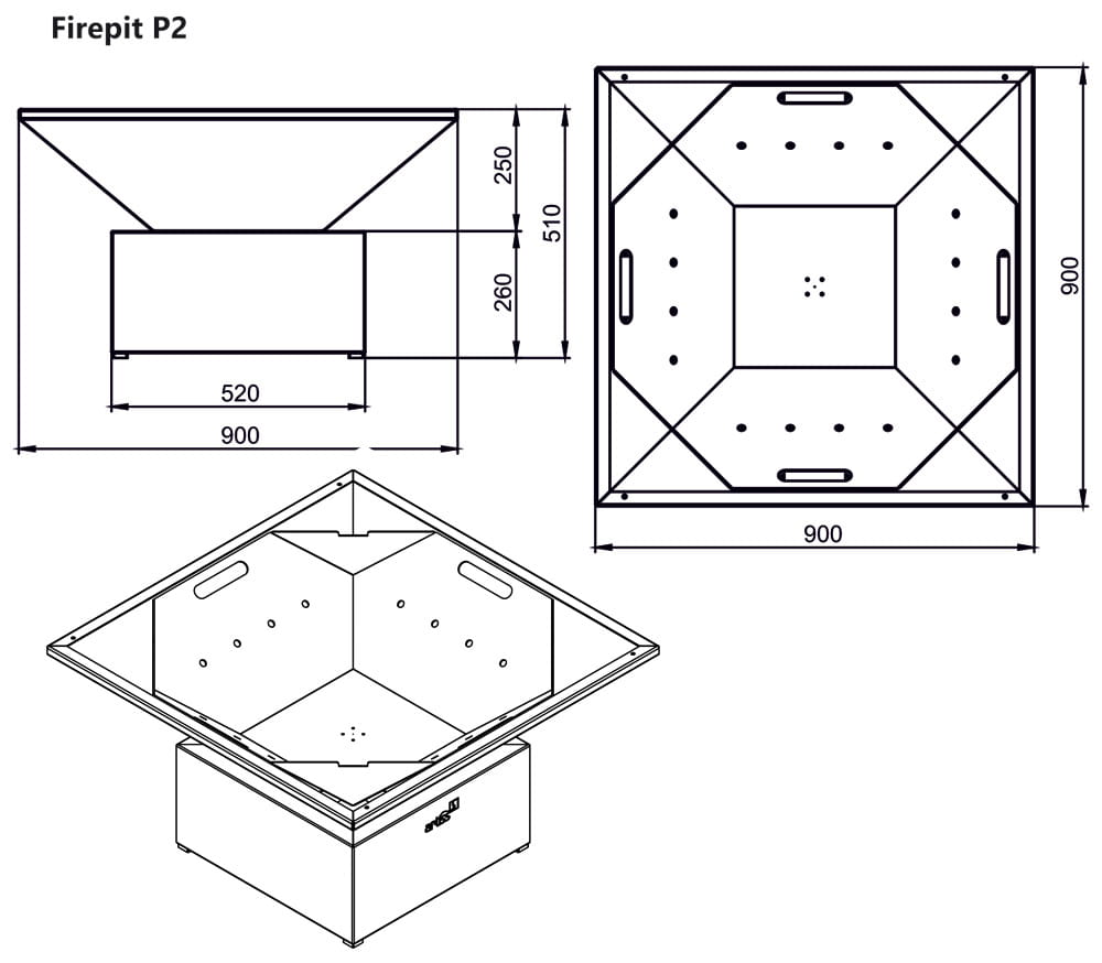 Artiss vrtni roštilj sa ložištem P2 grafit
