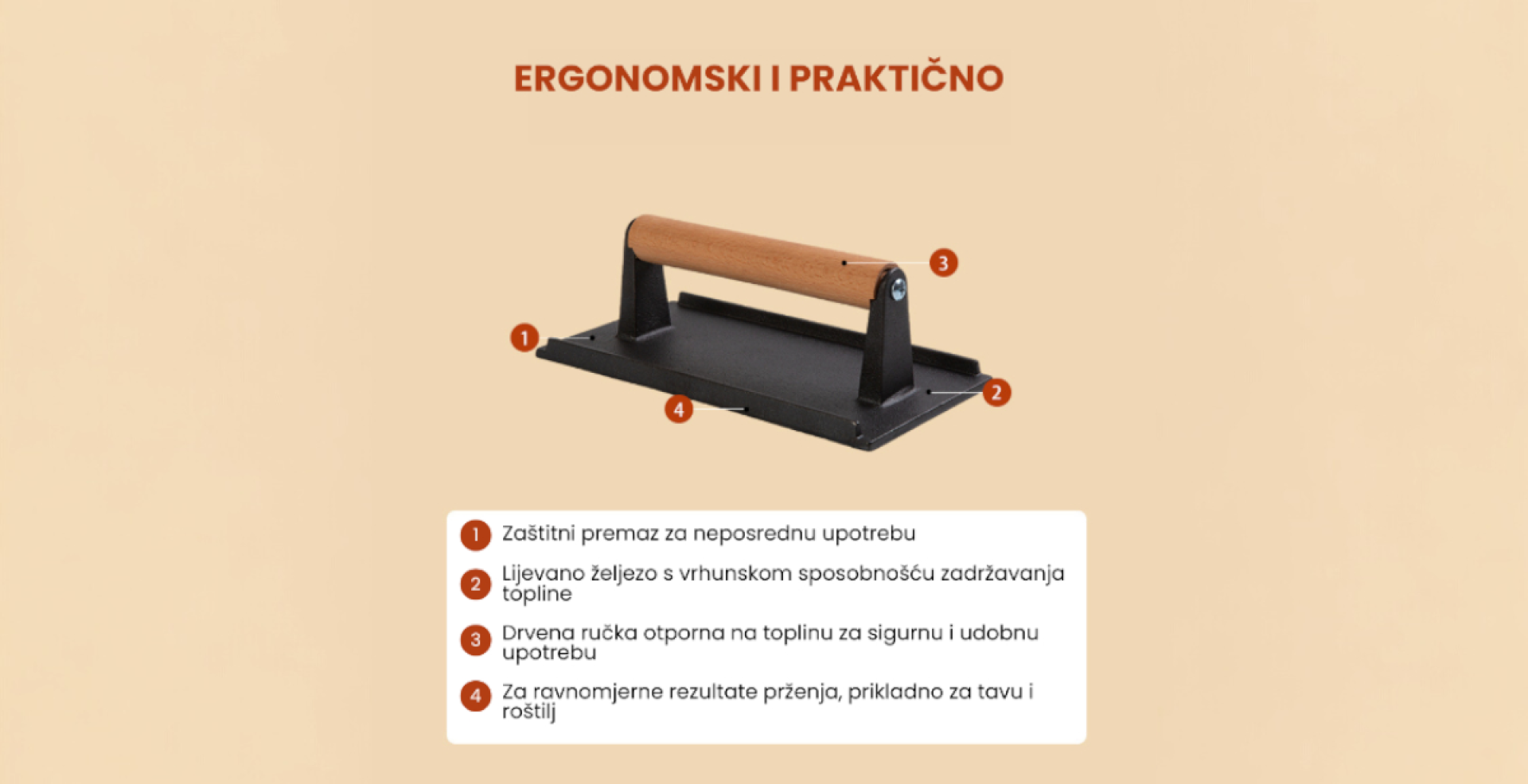 Preša za meso od lijevanog željeza