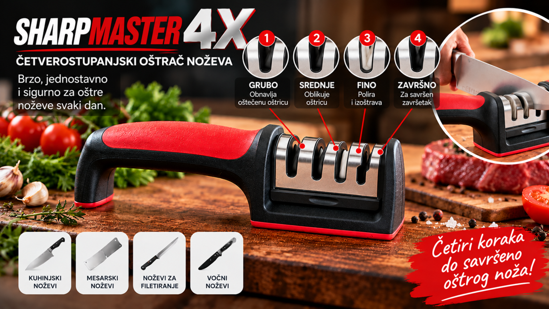 OŠTRAČ NOŽEVA - SHARPMASTER 4X